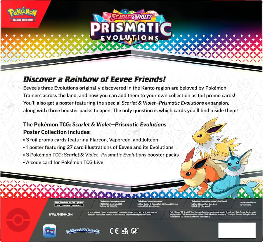 Pokémon TCG: Scarlet & Violet Prismatic Evolutions Poster Collection