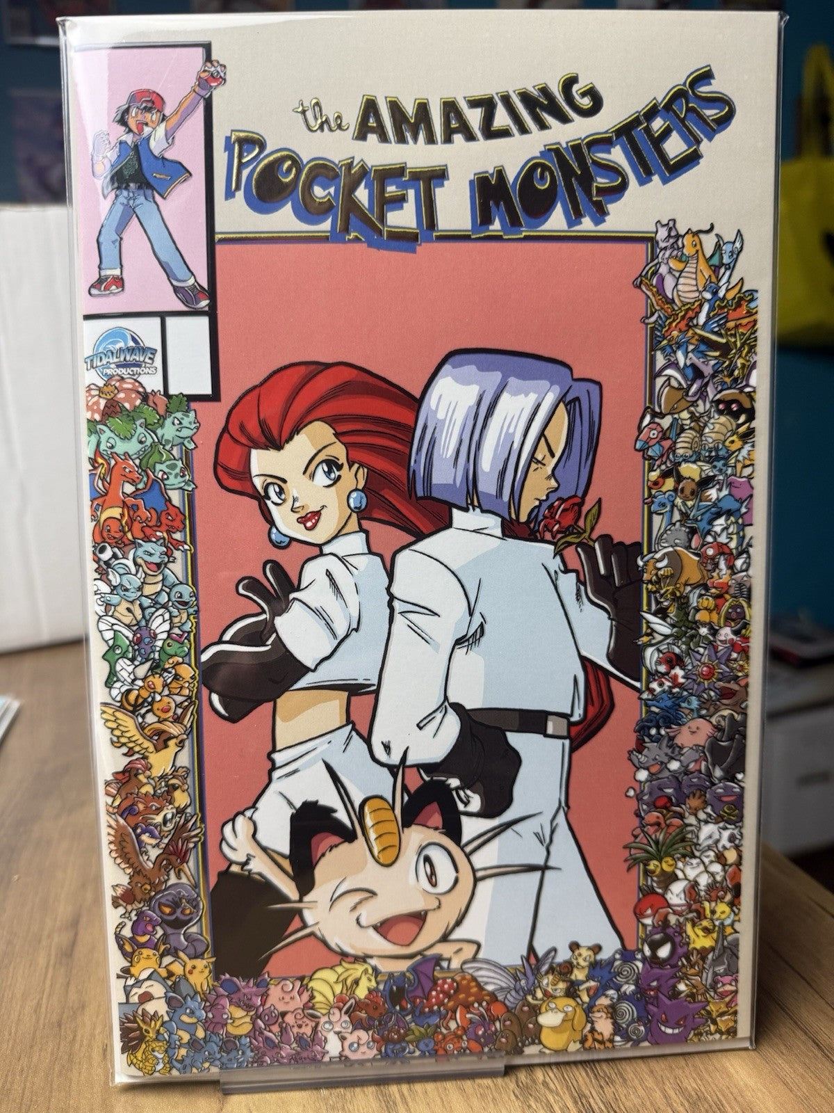 The Amazing Pocket Monsters #1 (FAME: SATOSHI TAJIRI) HEROES CON SECRET DROP 25TH ANNIVERSARY TEAM ROCKET EMBOSSED FOIL